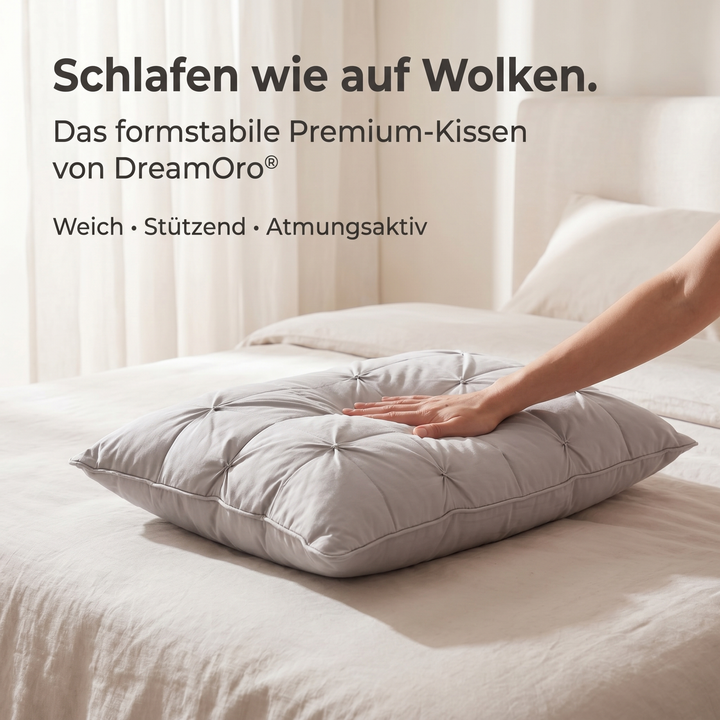 Frau schläft entspannt auf dem SoftCloud Kissen